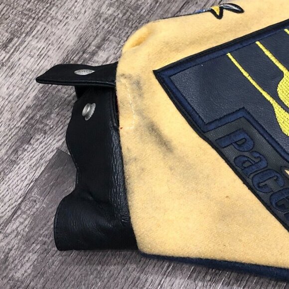 Vintage 90s Y2K Jeff Hamilton NBA Team Patchwork Jacket Mens 6XL Wool Basketball - Picture 4 of 8